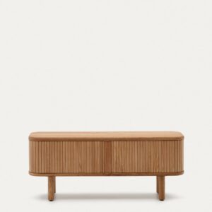 Mueble TV Mailen 2 puertas en chapa de fresno con acabado natural 120 x 50 cm