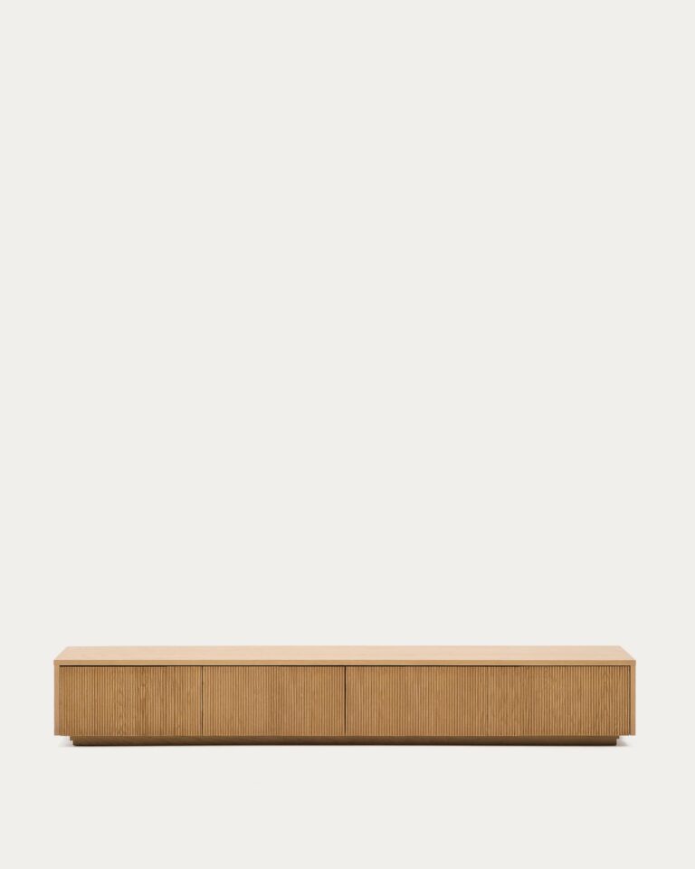 Mueble TV Helvine 4 cajones de chapa de roble 200 x 30 cm FSC 100%