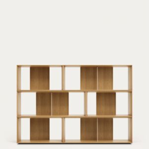 Set Litto de 6 estanterías modulares de chapa de roble 168 x 114 cm