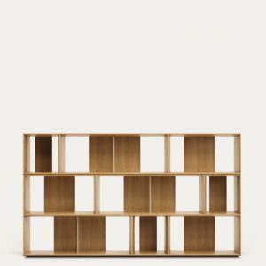Set Litto de 9 estanterías modulares de chapa de roble 202 x 114 cm