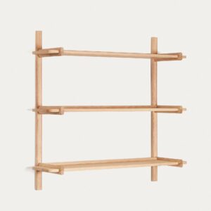 Estantería modular Sitra 3 baldas madera maciza roble acabado natural 110cm FSC Mix Credit