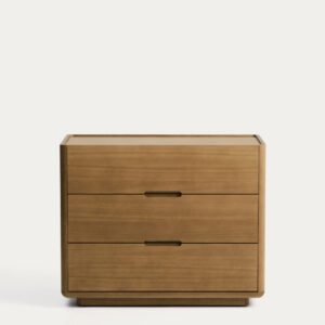 Cómoda Arelida de chapa y madera maciza de roble acabado marrón claro 100 x 80 cm FSC Mix
