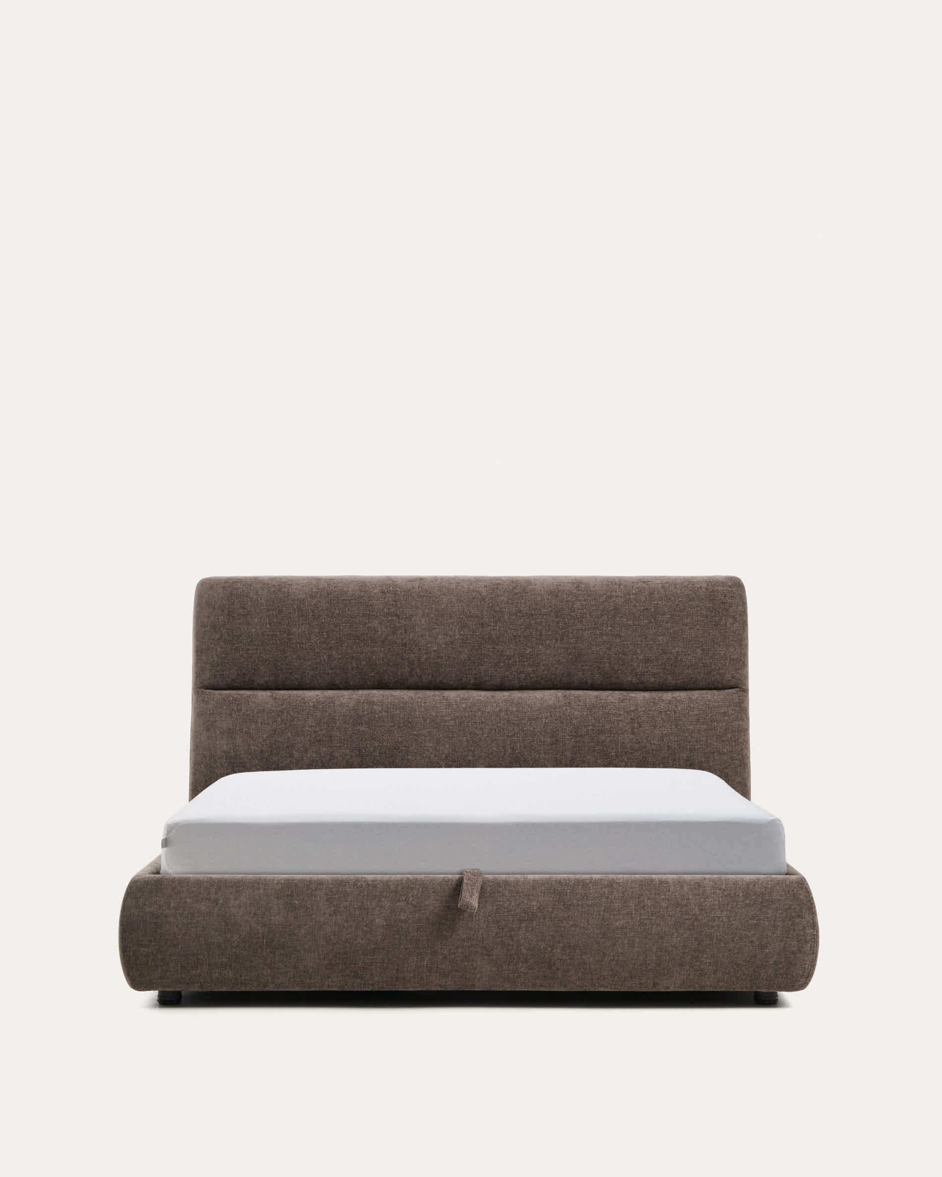 Cama desenfundable con canapé abatible Dafra de chenilla marrón oscuro para colchón de 160