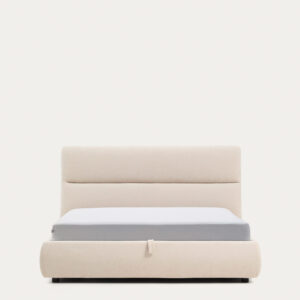 Cama desenfundable con canapé abatible Dafra de chenilla beige para colchón de 160 x 200 c