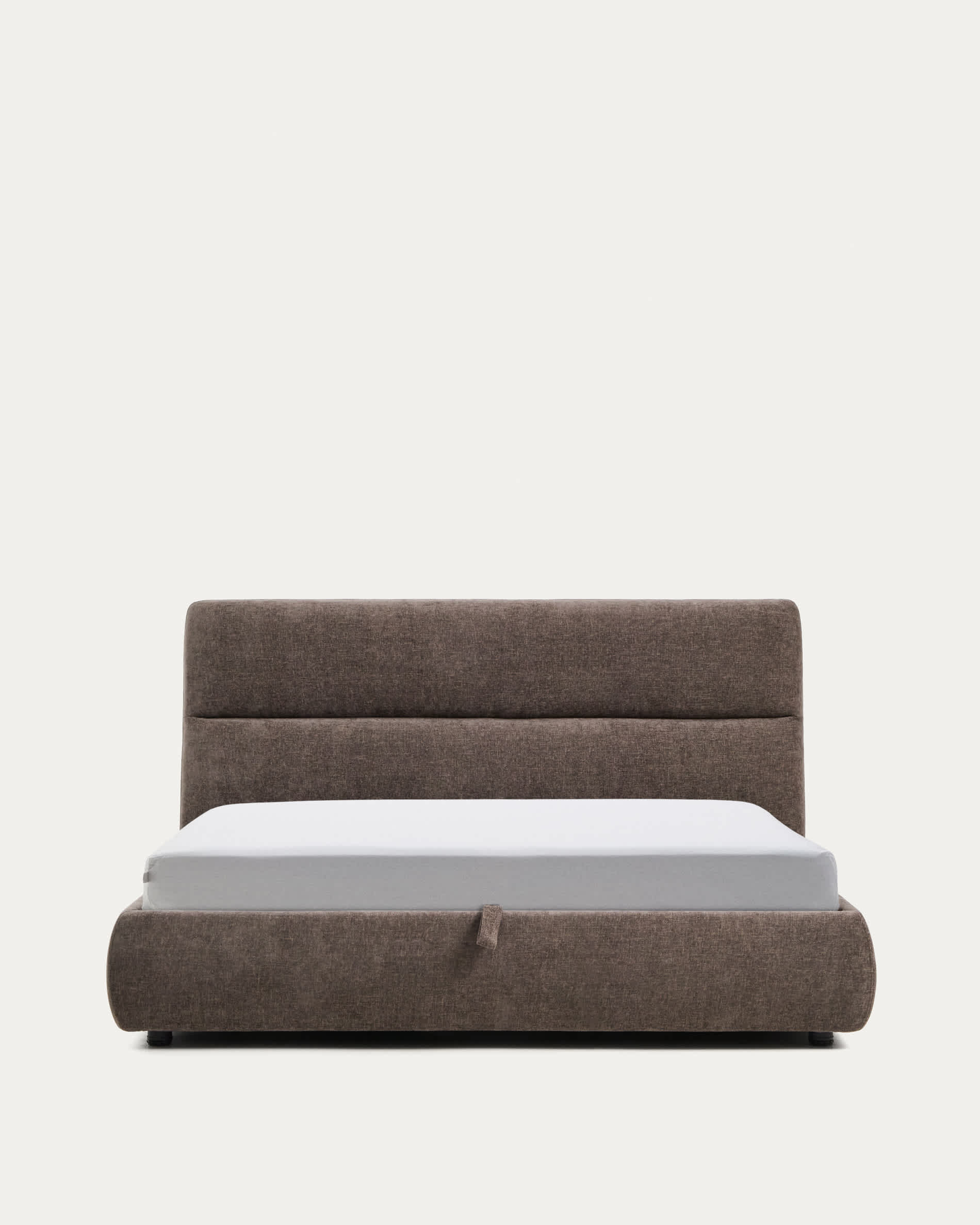 Cama desenfundable con canapé abatible Dafra de chenilla marrón oscuro para colchón de 180