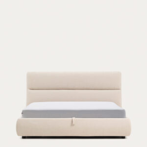 Cama desenfundable con canapé abatible Dafra de chenilla beige para colchón de 180 x 200 c