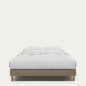 Base desenfundable Ofelia marrón con patas de madera maciza de haya para colchón 160 x 200