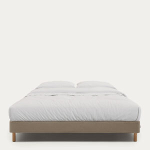 Base desenfundable Ofelia marrón con patas de madera maciza de haya para colchón 180 x 200