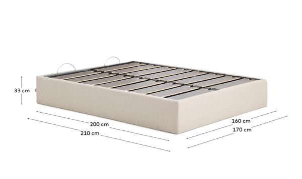 Canapé abatible desenfundable Nelzi chenilla crudo para colchón de 160 x 200 cm FSC 100%