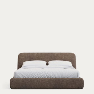 Cama desenfundable Martina de borreguito marrón para colchón de 160 x 200 cm FSC Mix Credi