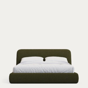 Cama desenfundable Martina de borreguito verde oscuro para colchón de 180 x 200 cm FSC Mix