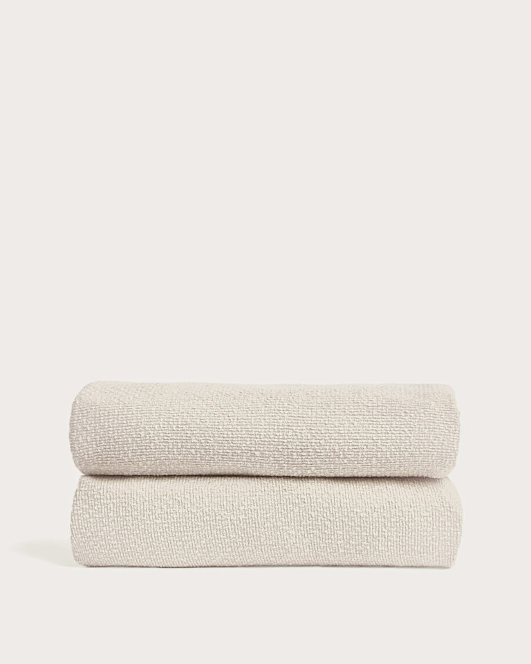 Funda para cama Martina de chenilla crudo para colchón de 90 x 200 cm