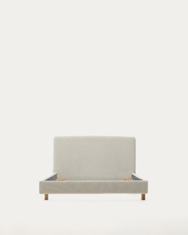 Funda para cama Valma de chenilla perla para colchón de 90 x 200 cm