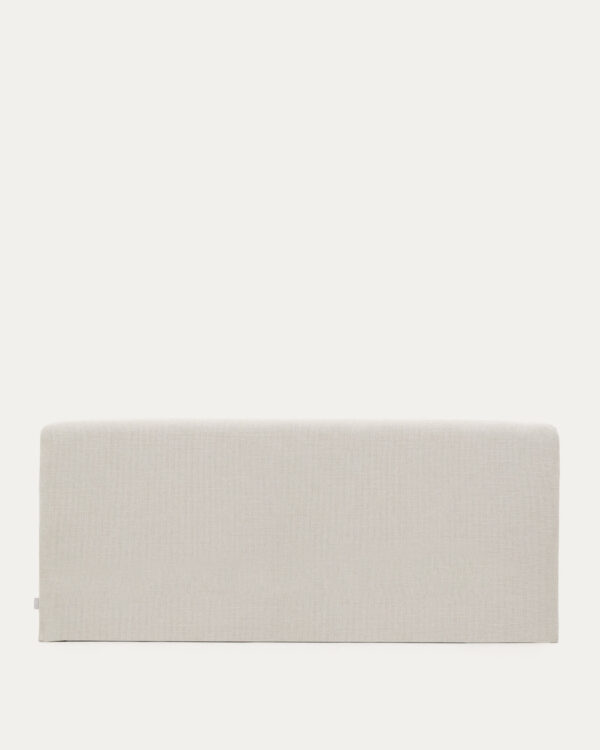 Funda para cabecero Valma de chenilla perla para cama de hasta 180 cm
