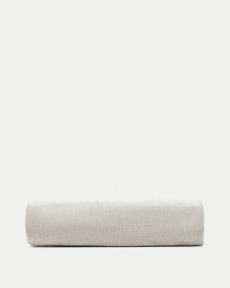 Funda para cabecero Valma de chenilla perla para cama de hasta 90 cm