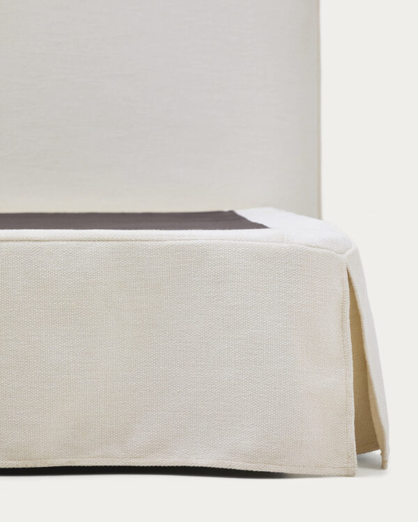 Cama desenfundable Jaira de chenilla blanco para colchón de 90x200cm FSC Mix Credit