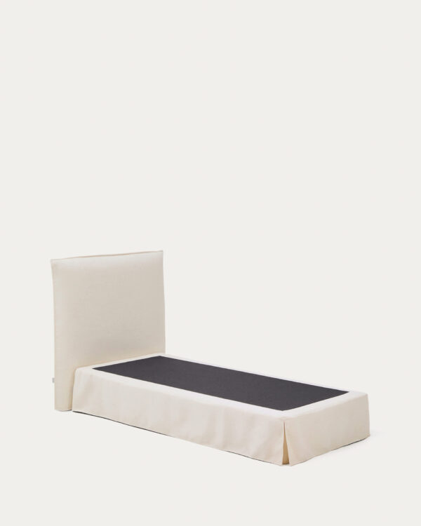 Cama desenfundable Jaira de chenilla blanco para colchón de 90x200cm FSC Mix Credit