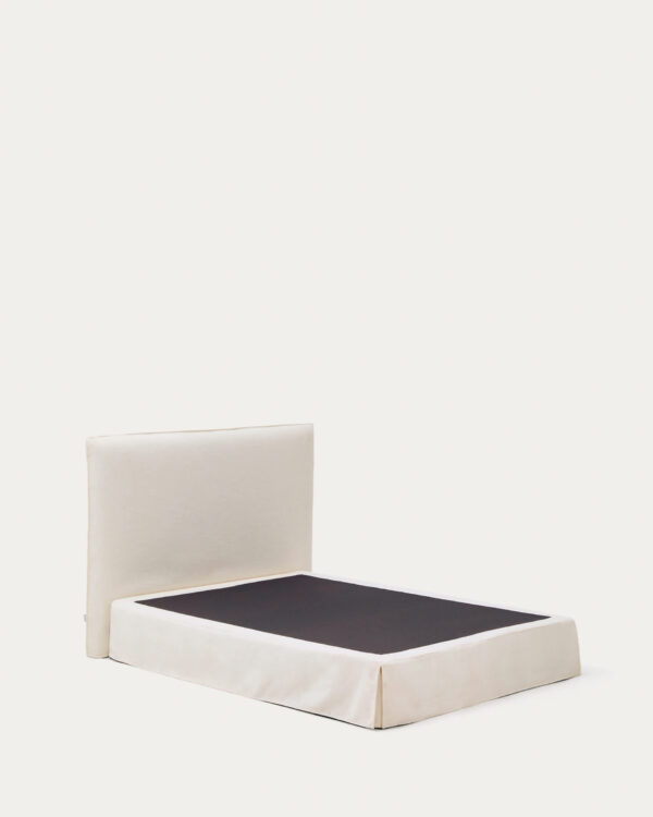 Cama desenfundable Jaira de chenilla blanco para colchón de 150x190cm FSC Mix Credit