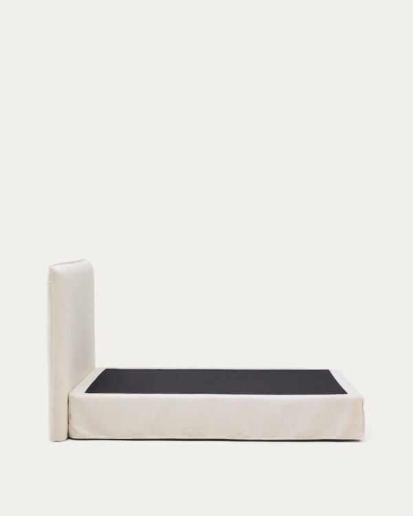 Cama desenfundable Jaira de chenilla blanco para colchón de 150x190cm FSC Mix Credit