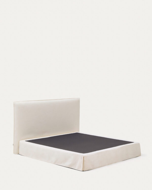 Cama desenfundable Jaira de chenilla blanco para colchón de 180x200 cm FSC Mix Credit