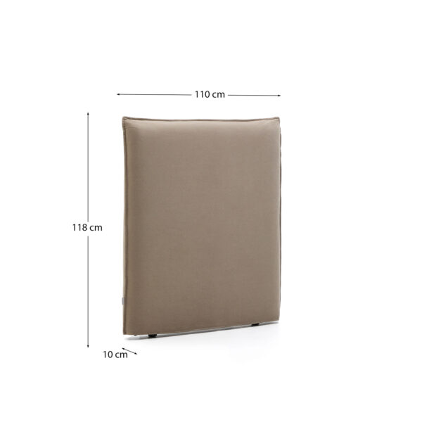 Cabecero desenfundable Jaira de lino y algodón topo para cama de 90 cm FSC Mix Credit