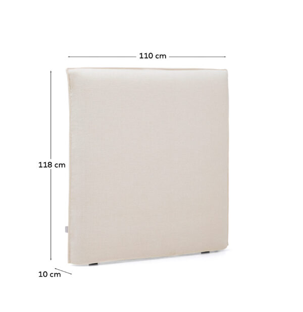 Cabecero desenfundable Jaira de chenilla blanco para cama de hasta 90 cm FSC Mix Credit