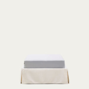 Base desenfundable Jaira de chenilla blanco para colchón de 90 x 200 cm