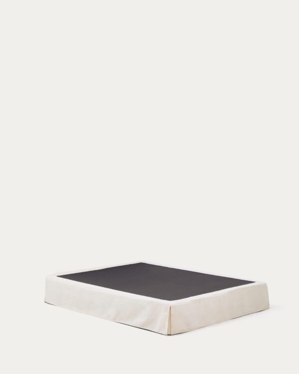 Funda para base Jaira de chenilla blanco para cama de 160 x 200 cm