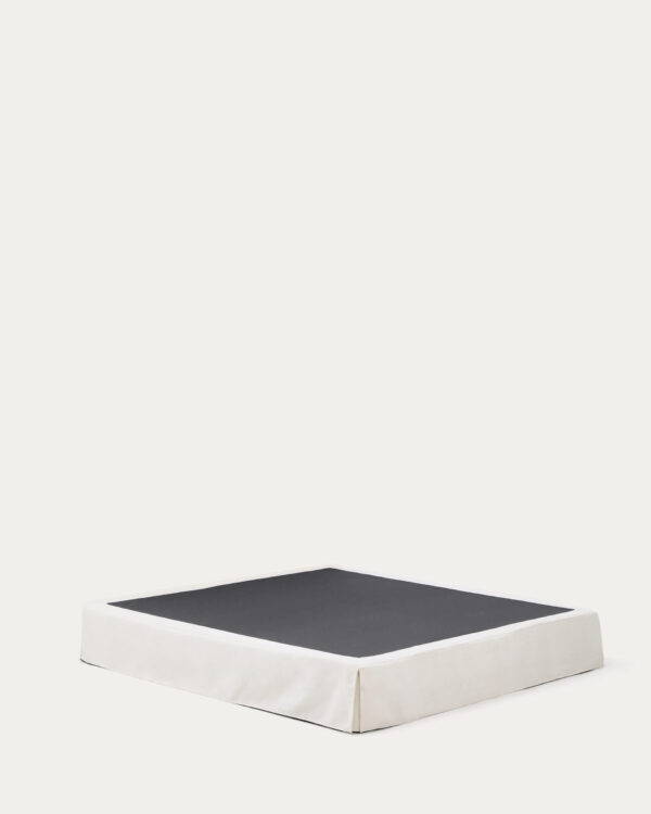 Funda para base Jaira de chenilla blanco para cama de 180 x 200 cm
