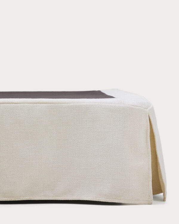 Funda para base Jaira de chenilla blanco para cama de 90 x 200 cm