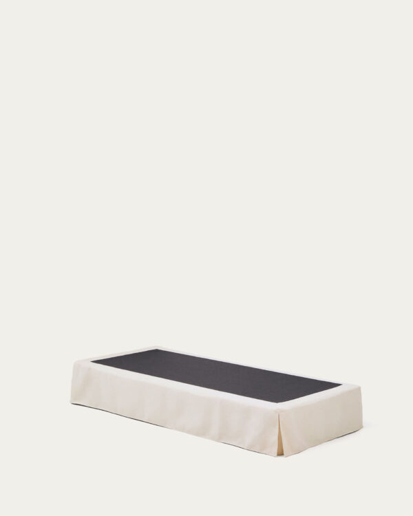 Funda para base Jaira de chenilla blanco para cama de 90 x 200 cm