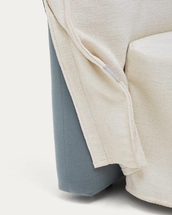 Funda para cabecero Jaira de chenilla blanco para cama de hasta 150 cm