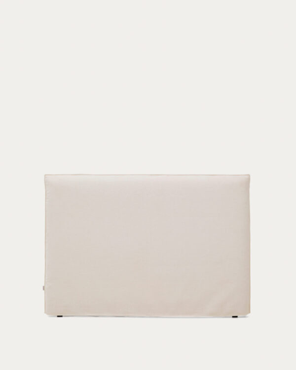 Funda para cabecero Jaira de chenilla blanco para cama de hasta 150 cm