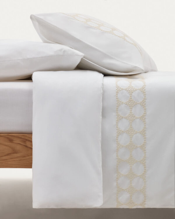 Sábana bajera Teia 100% algodón percal 180 hilos blanco para cama 90 cm