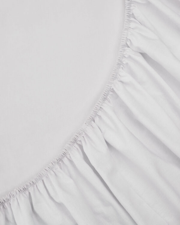 Sábana bajera Teia 100% algodón percal 180 hilos blanco para cama 90 cm