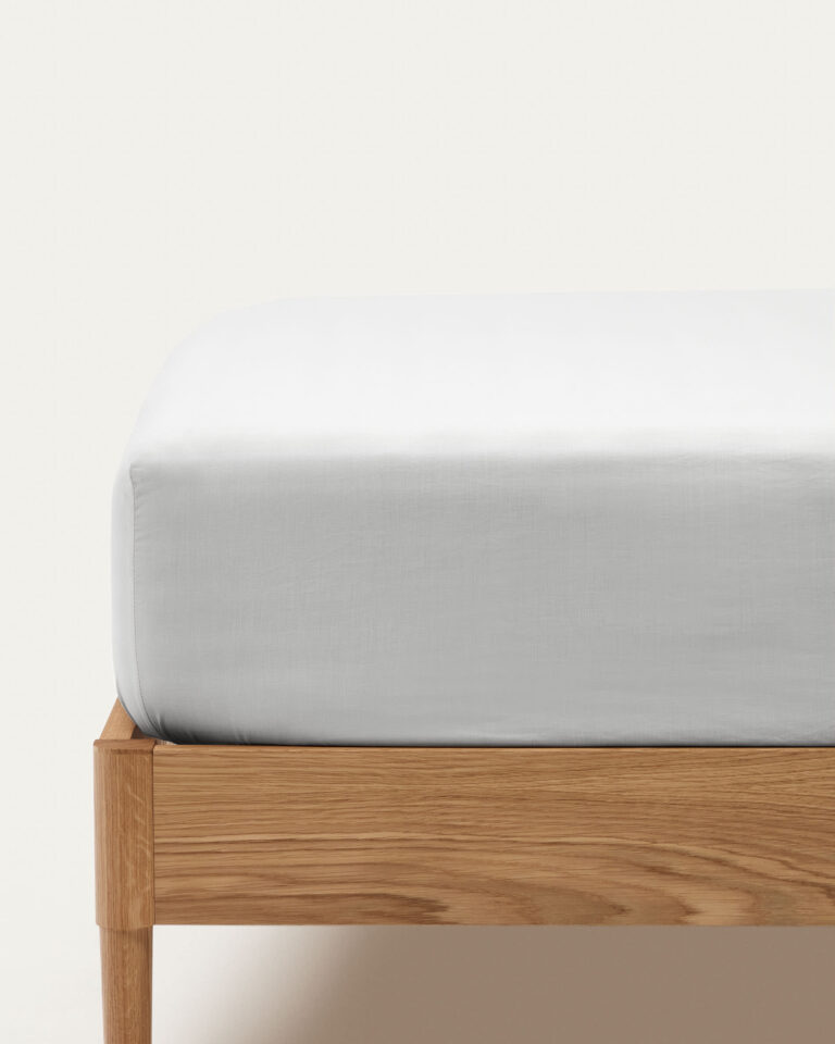 Sábana bajera Teia 100% algodón percal 180 hilos blanco para cama 90 cm