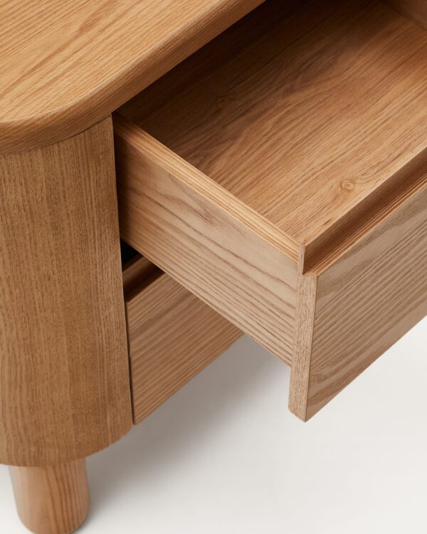 Mesita de noche Salaya de madera contrachapada de fresno FSC Mix Credit 55 x 50 cm