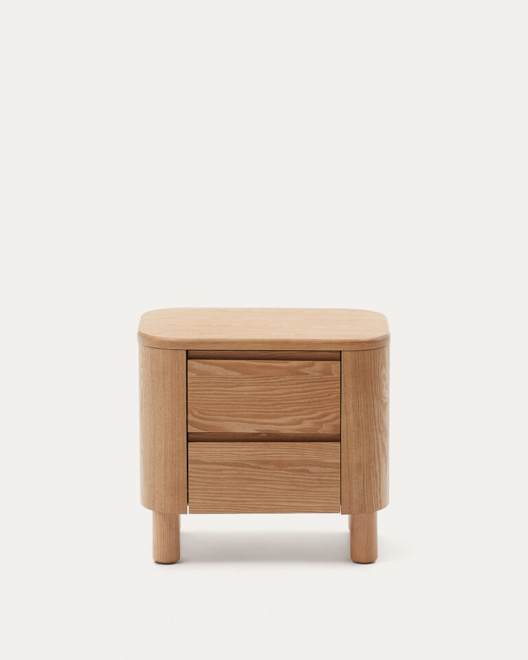 Mesita de noche Salaya de madera contrachapada de fresno FSC Mix Credit 55 x 50 cm