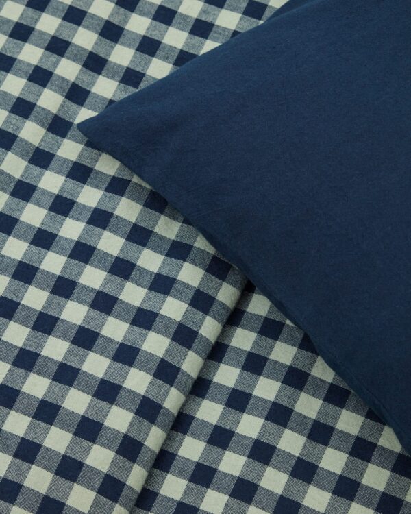 Set Yanil fundas nórdica, almohada, bajera 100% algodón cuadros verde y azul cama 60 cm