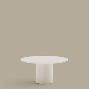 Mesa de centro Albanella de cemento con acabado blanco brillante Ø85 cm
