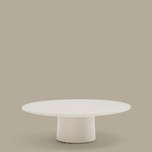 Mesa de centro Albanella de cemento con acabado blanco brillante Ø110 cm