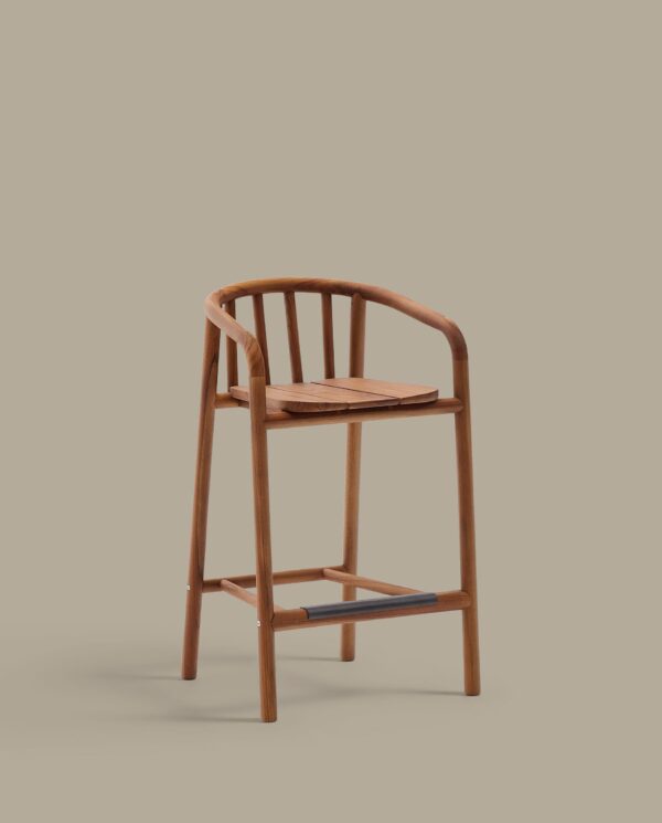 Taburete de exterior Turqueta de madera maciza de teca FSC 100% altura 65 cm