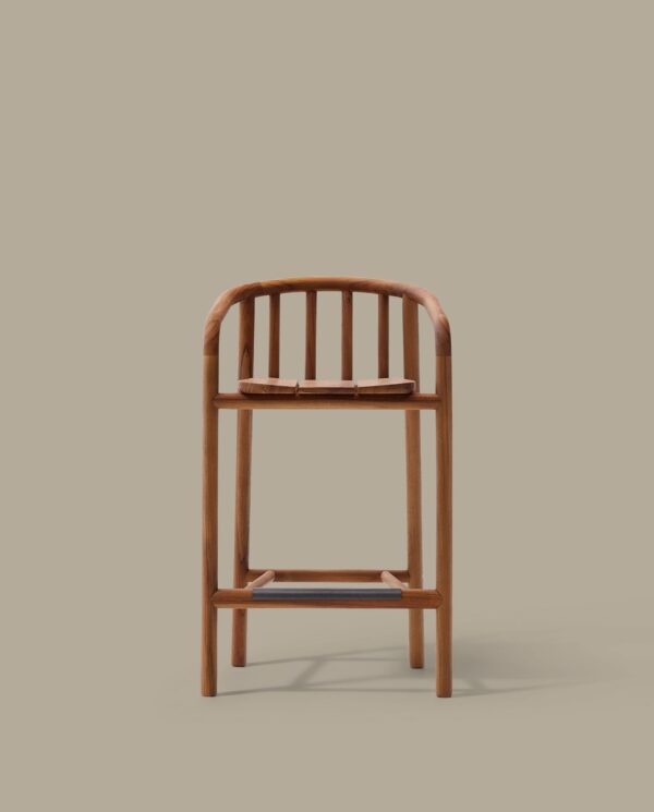 Taburete de exterior Turqueta de madera maciza de teca FSC 100% altura 65 cm