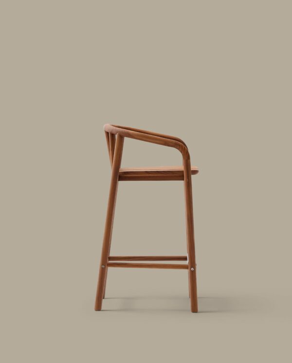 Taburete de exterior Turqueta de madera maciza de teca FSC 100% altura 65 cm