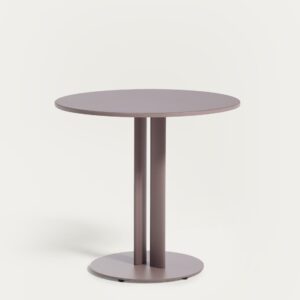 Mesa redonda de exterior Sedalis de acero y sobre de aluminio topo Ø80 cm