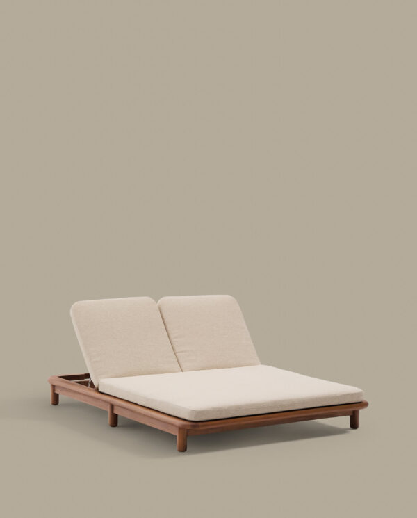 Tumbona doble Turqueta de madera maciza de teca FSC 100%