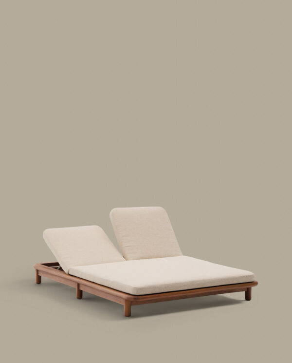 Tumbona doble Turqueta de madera maciza de teca FSC 100%