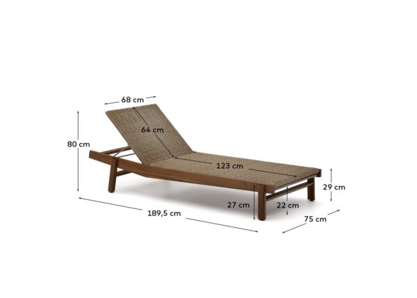 Tumbona Itani de madera maciza de acacia y ratán sintético FSC 100%