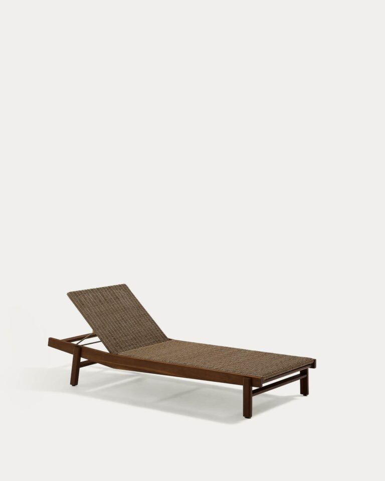 Tumbona Itani de madera maciza de acacia y ratán sintético FSC 100%