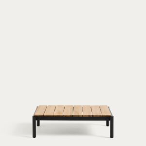 Mesa de centro Sorells de aluminio gris y madera de teca 89 x 91 cm FSC 100%